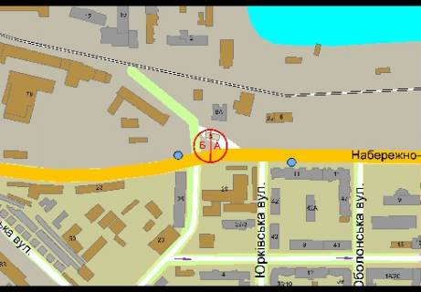 Ситискролл A в Киеве, 1.86x1.27   Набережно-Луговая ул., 8 - Еленовская ул., (светофор, АЗС "ВОГ") схема