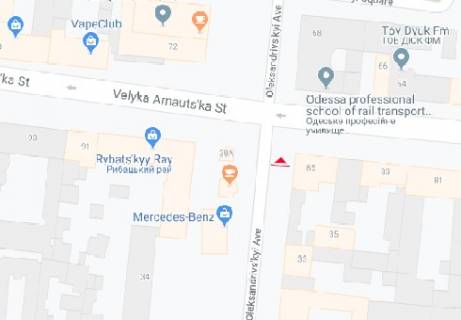 Ситилайт B в Одессе, 1.8x1.2  Преображенская ул. - Б.Арнаутская ул., 99 B, остановка схема