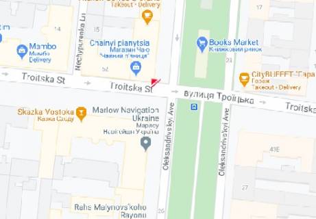Билборд B в Одессе Троїцька вул. , 52 схема