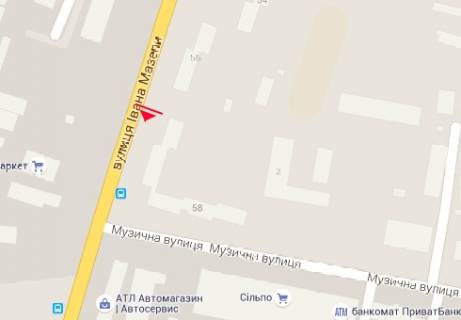 Билборд A в Чернигове Ивана Мазепы ул., 60а схема