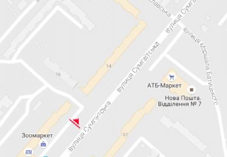 Билборд A в Черкассах Сумгаїтська вул., 24 схема