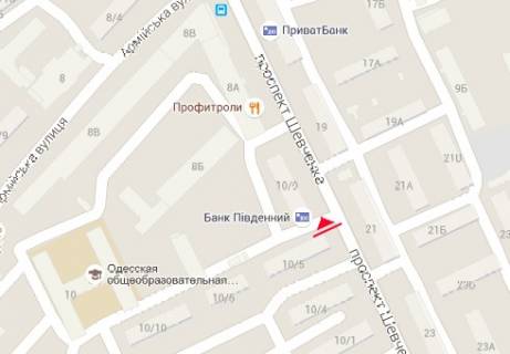 Бэклайт A в Одессе Шевченка просп., 12 - Шампанський пров. схема