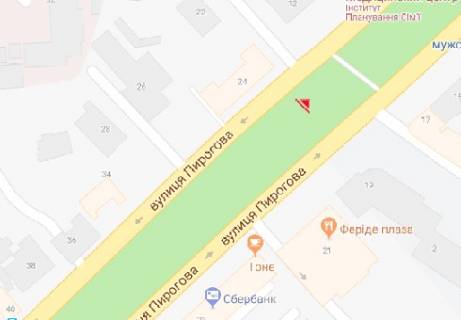 Ситискролл A в Виннице, 1.7x1.2  Пирогова ул. [№8] (сквер) схема