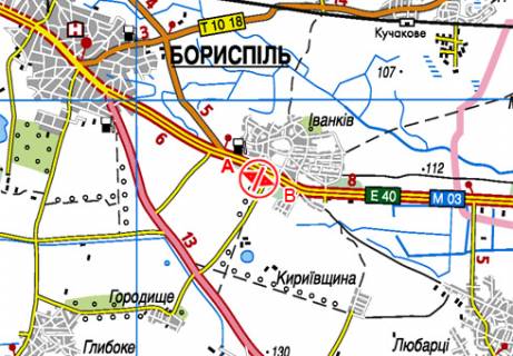 Билборд A в Иванков, 3x6  Траса M-03, Київ — Харків, 46700 схема
