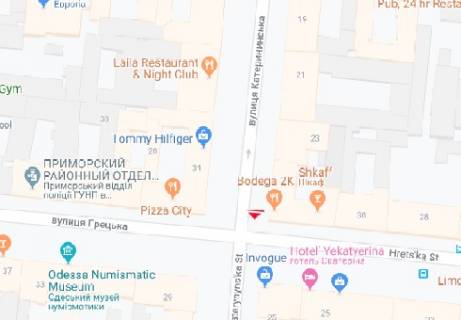 Сiтiлайт A у Одесі Екатерининская ул. - Греческая ул., 32 А схема