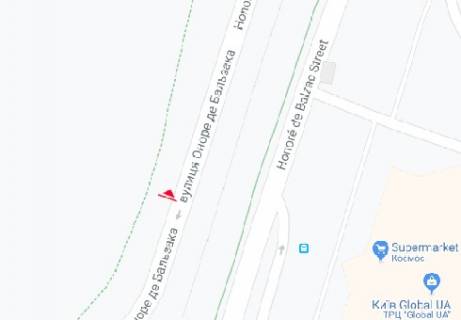 Білборд, Бігборд (Борд)  A у Києві, 3x6  Оноре де Бальзака вул., 2 схема