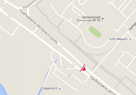 Білборд, Бігборд (Борд)  B у Запоріжжі, 3x6  Набережна магістраль - Запорізька вул. схема