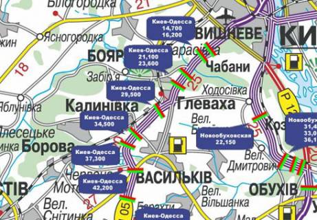 Нестандарт A у Глевасі, 3x18  Траса M-05, Київ-Одеса, 29,500 схема