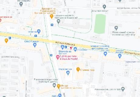 Видеоборд B у Рівному, 2.3x3.14  Миру просп., 2 (розширення 480х336) - 481161 схема