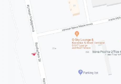 Билборд B в Киеве, 3x6  Райдужна вул., 25а схема