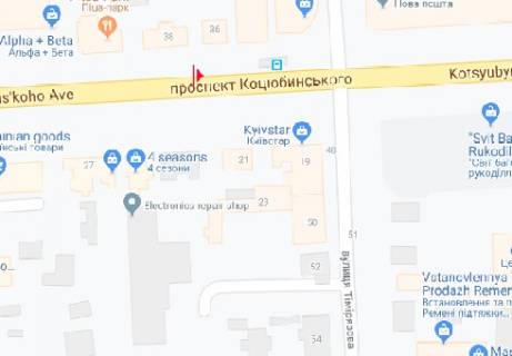 Бэклайт A в Виннице Коцюбинського просп., 38 схема