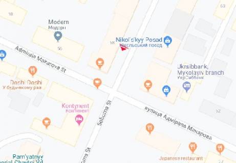 Беклайт B у Миколаєві Соборна (Радянська) вул. - Адмірала Макарова вул. схема
