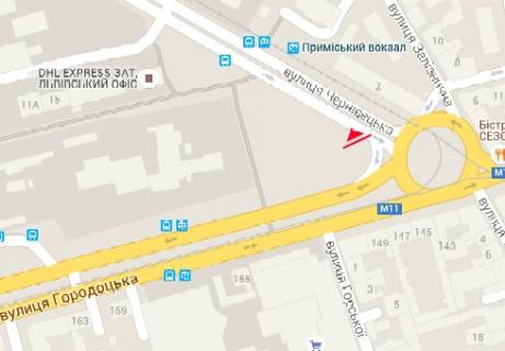 Билборд C в Львове Городоцкая ул. - Черновицкая ул. схема