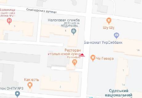Бэклайт A в Одессе Шевченка просп., 2а схема