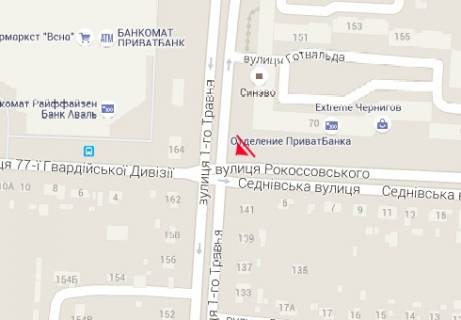 Бэклайт A в Чернигове, 2.3x3.14  Левка Лук'яненка (Рокосовського) вул., 70 - Михайла Грушевського просп. схема