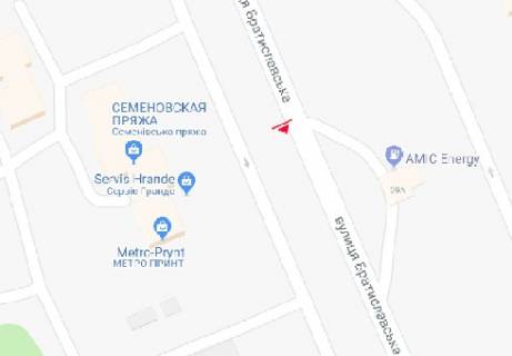 Білборд, Бігборд (Борд)  B у Києві, 3x6  Братиславська вул., 7 (навпроти) схема