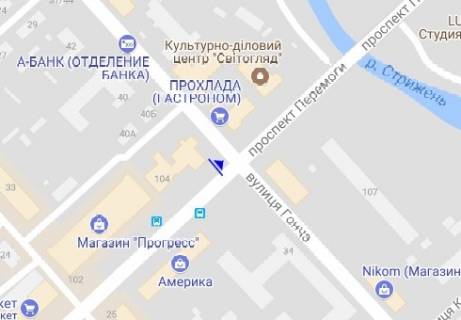 Скроллер A в Чернигове Победы пр., 104 - Гончая ул. - 321497 схема