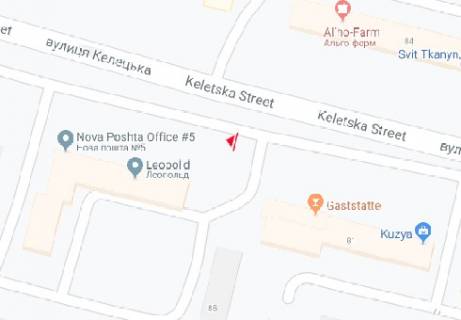 Билборд A в Виннице, 3x6  Келецька вул., 81 схема