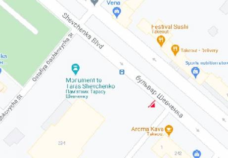 Бэклайт B в Черкассах Шевченка бульв., 234 схема