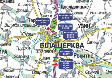 Нестандарт A у Білій Церкві, 3x18  Траса M-05, Київ-Одеса, 82,600 схема