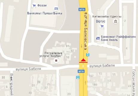 Билборд B в Одессе, 3x6  Балківська вул. - Дмитра Іванова вул. схема