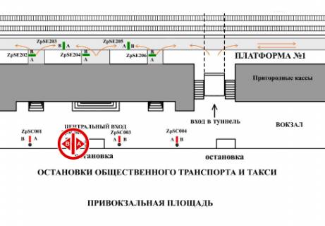 Бэклайт A в Запорожье Привокзальна пл. схема