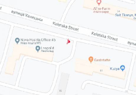 Билборд B в Виннице, 3x6  Келецька вул., 81 схема