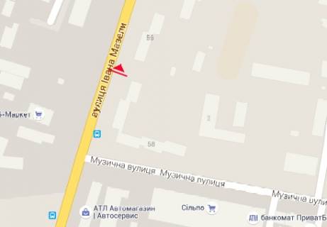 Билборд B в Чернигове Ивана Мазепы ул., 60а схема