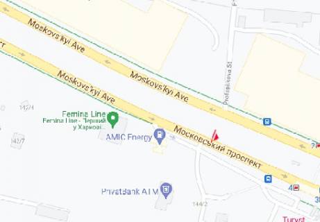 Билборд B в Харькове, 3x6  просп. Героїв Харкова (Московський),142А схема