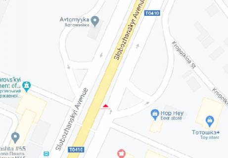 Беклайт A у Дніпро (Дніпропетровськ) Слобожанський пр. схема