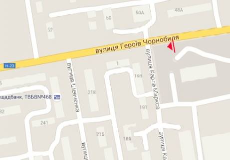 Білборд, Бігборд (Борд)  A у Нікополі Героев Чернобыля ул., 48а схема