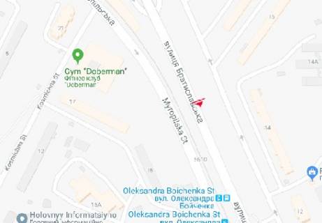 Білборд, Бігборд (Борд)  A у Києві, 3x6  Братиславська вул., 16 схема