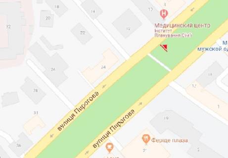 Скроллер A в Виннице Пирогова ул. [№7] (сквер) - 313042 схема