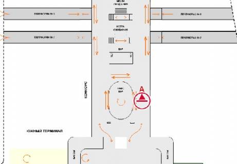 Нестандарт A в Киеве, 1x0.7  Конкорс (Південний термінал) схема