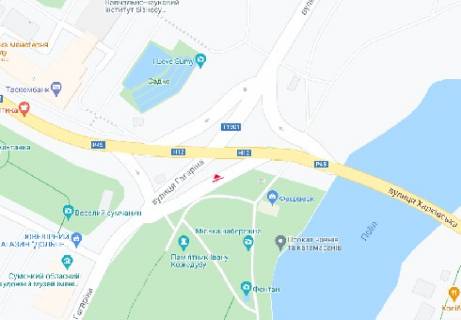 Нестандарт  в Сумах Гагарина ул. - Харьковская ул. схема