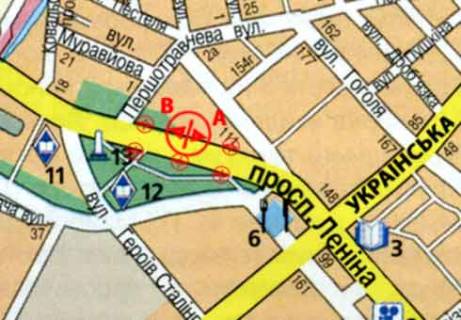 Призма A в Запорожье, 3x6  Соборний просп., 111 (рух від вокзалу) - 480777 схема