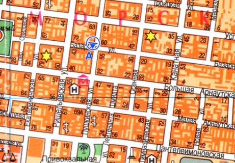 Скроллер A в Одессе Пушкинская ул., 50 - Базарная ул. - 320284 схема