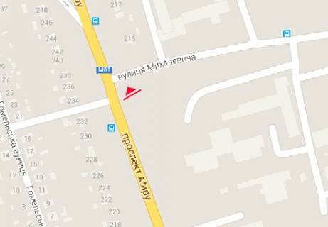 Билборд B в Чернигове, 3x6  Миру просп., 213 - Михалєвича вул. схема