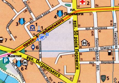 Скроллер A в Виннице, 2.32x3.14  Коцюбинського вул. - Нансена вул. - 9406 схема