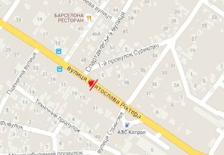 Билборд  в Одессе Рихтера ул., 11-13 - Спартаковская ул. схема