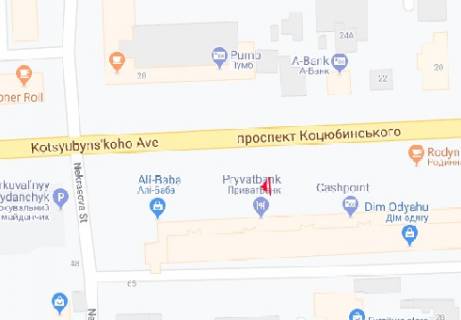 Беклайт A у Вінниці Коцюбинського просп., 11 схема