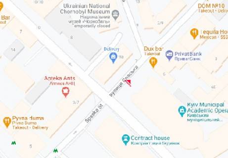 Беклайт B у Києві Спаська вул. - Межигірська вул. схема