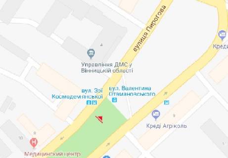 Скроллер A в Виннице Пирогова ул. [№5] (сквер) - 312900 схема