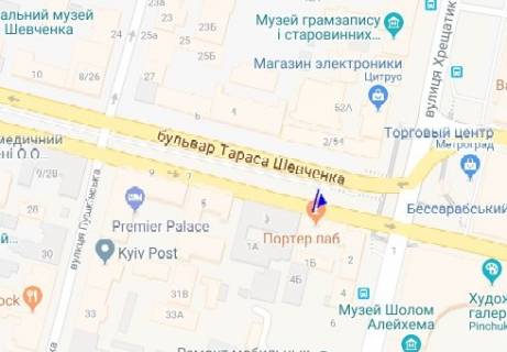 Сiтiлайт  у Києві, 1.8x1.2  Шевченко б-р. схема