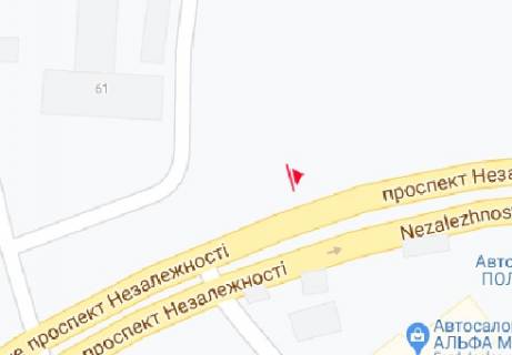 Билборд A в Житомире Независимости пр., 61 схема