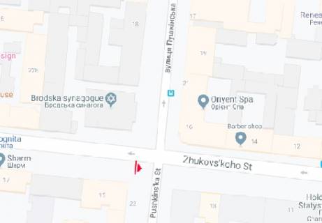 Ситилайт A в Одессе Жуковского ул., 15 - Пушкинская ул. схема