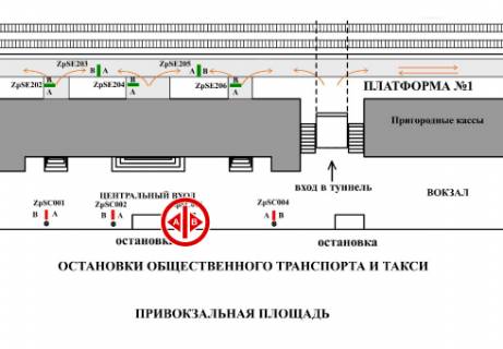 Бэклайт B в Запорожье Привокзальна пл. схема