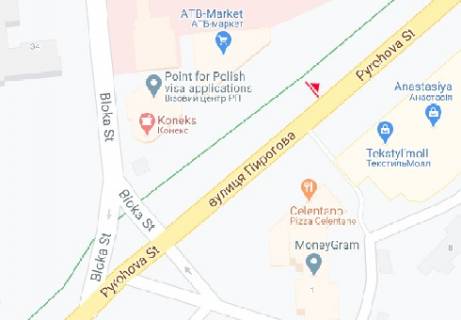 Скроллер A в Виннице, 2.32x3.14  Пирогова вул., 50А (АТБ-Маркет) [№26] - 37389 схема