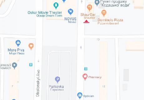 Білборд, Бігборд (Борд)  B у Києві, 3x6  Оболонський пр., 14 схема