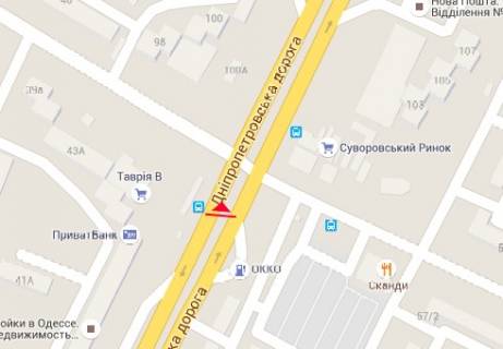 Билборд A в Одессе, 3x6  Семена Палія вул., 96 — Академіка Заболотного вул. схема